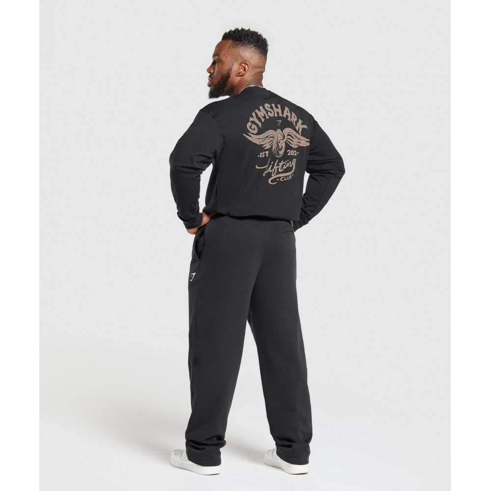 Gymshark Flying WeighTs Long Sleeve T shirT Black A2b8r Bb2j