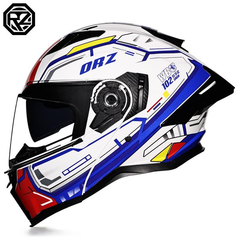 DOT ECE Certified Full Face Motorcycle Helmet Men Women ABS Shell Flip-Up Visor All-Season Use