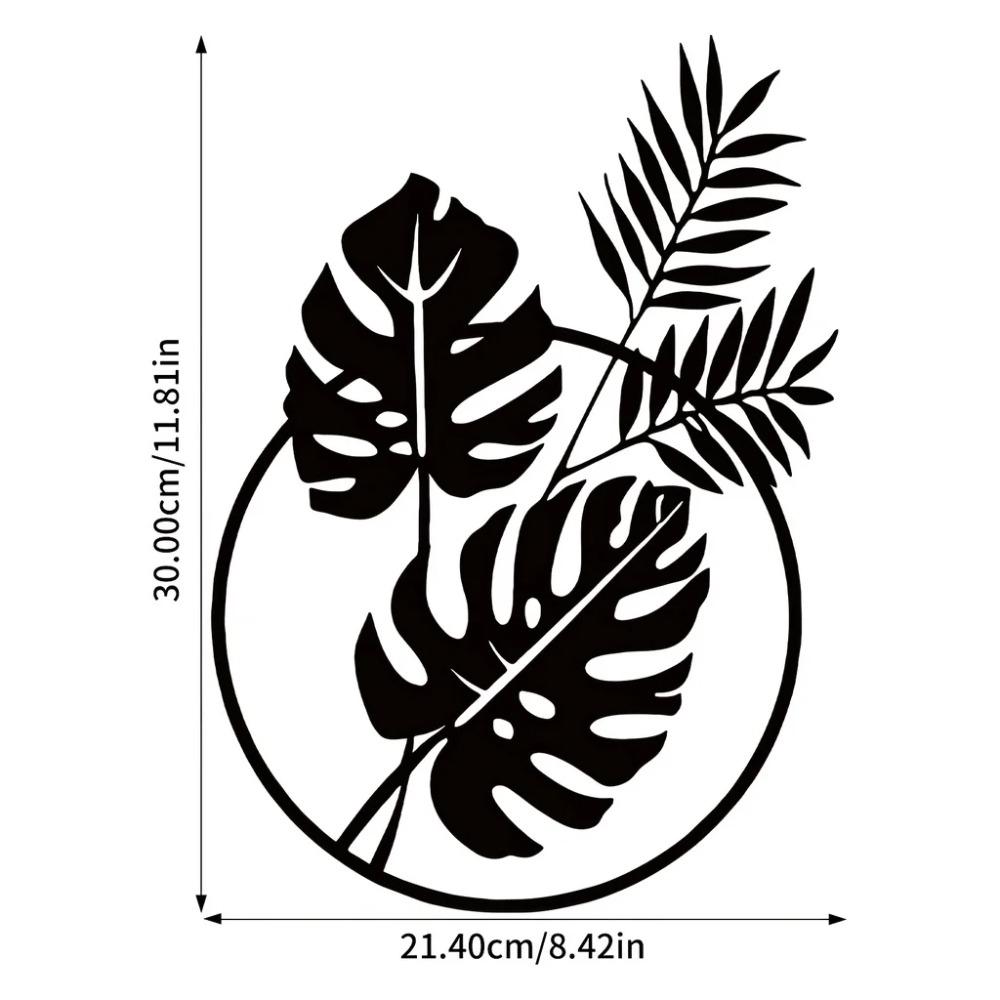 Exquisite Palm Leaf Metal Wall Art - A Stunning Sculpture and Silhouette Decoration for Housewarming and Restaurant