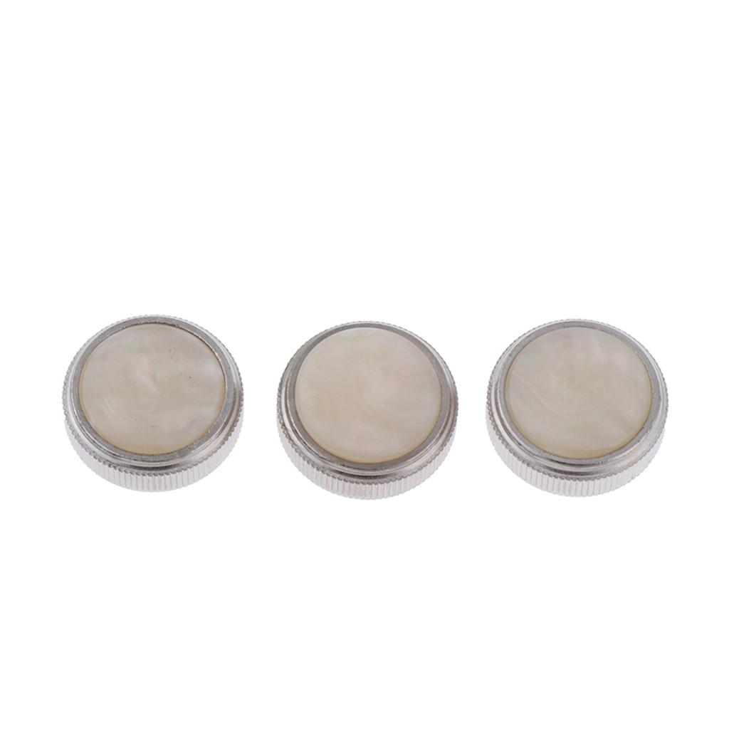 Trumpet Baritone Valve Buttons Chrome Finish Finger Button Kit for Brass Wind Instrument Upgrade and Replacement