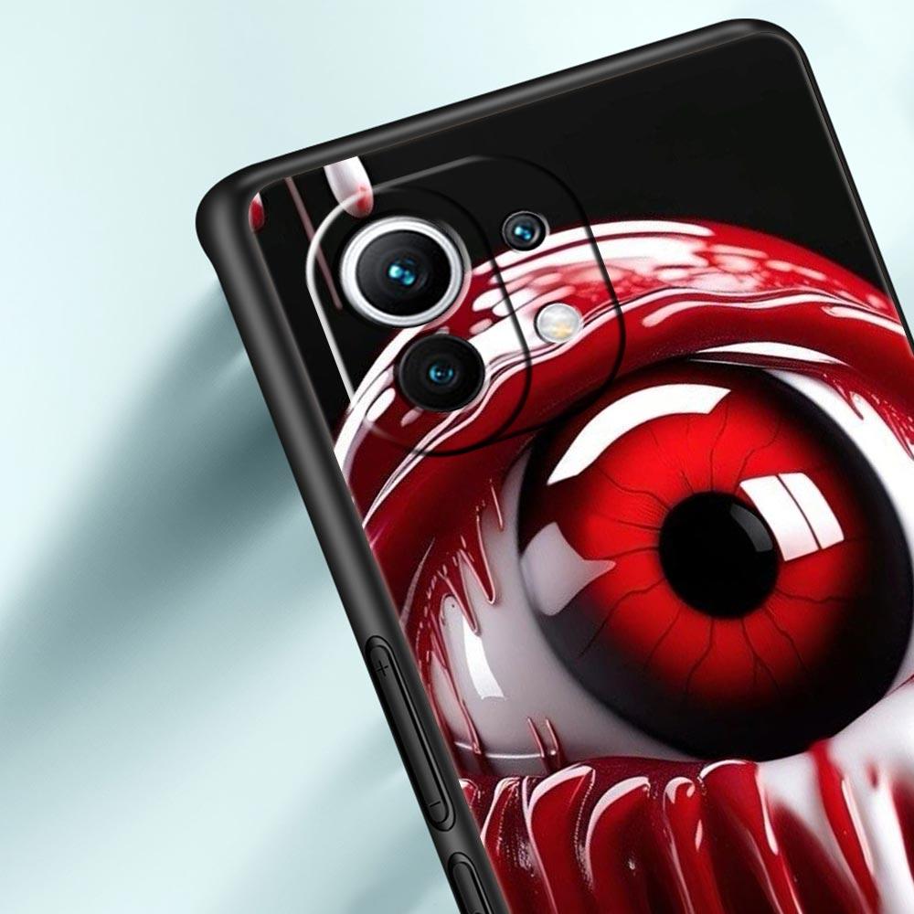 Spooky Scary Red Eye Phone Case Cover for Xiaomi Mi 17 Pro Max 15 14 13 12 11 Ultra 15T 14T 13T 12T 11T Pro Lite Soft TPU Shell