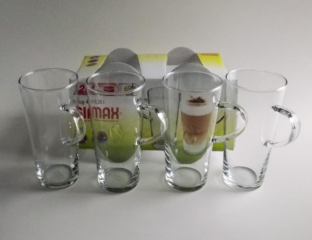 Czech-made heat-resistant glass, dishwasher-safe, SIMAX Carina mug set of 4, 2642-4