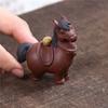 A34R Lucky Figurine In Purple Clay-Handmade Zodiac Horse For Tea Pet For Tea Enthusiasts