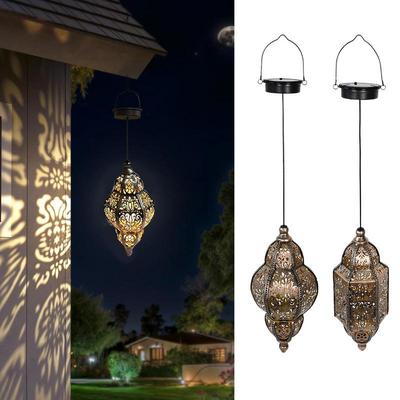 Hanging Solar Powered Moroccan Lantern Outdoor Decoration High-efficiency Lithium Battery Technology Waterproof Decorative Light
