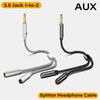 Cable Divisor de Auriculares 3.5mm Macho a 2 Jack Hembra 3.5mm Cable de Extensión Adaptador AUX para Teléfono Portátil MP3 Cable Divisor de Audio