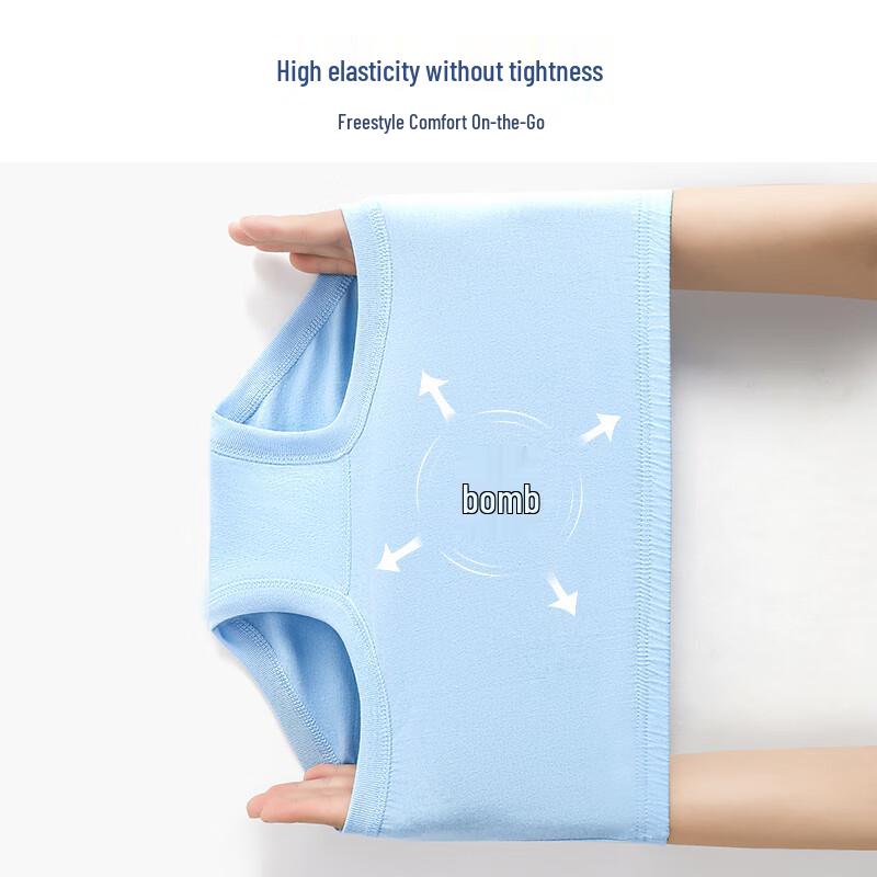 Langsheng Men's Pure Cotton High-Waist Briefs 4-Pack