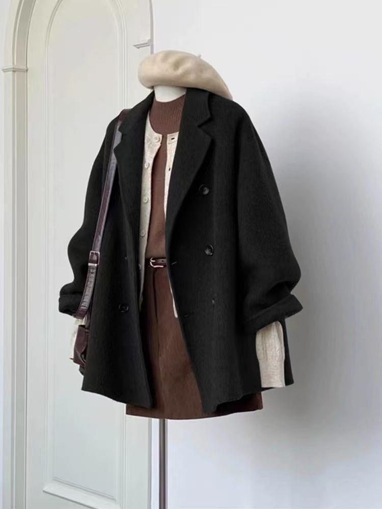 Women's Trendy Maillard Woolen Coat, 2025 Winter Collection - Cotton-Padded, Mid-Length, Petite Size