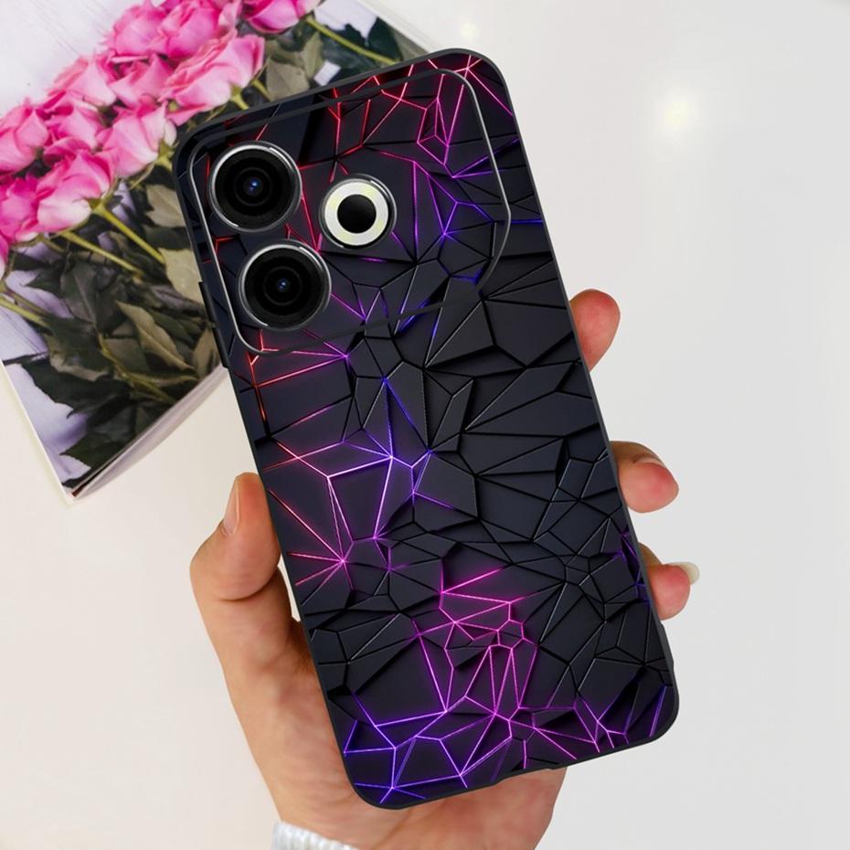2024 Fashion Case For Tecno Pova 6 Neo Black Silicone Soft TPU Back Cover For Tecno Pova 6Neo 4G Phone Cases
