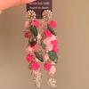 Silver Needle Diamond Tassel Crystal Flower Earrings - Fashionable High-End Stud Earrings