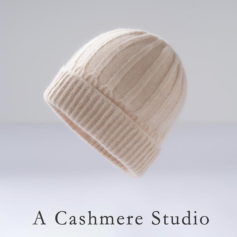 Cashmere Autumn and Winter Cashmere Thickened Men's and Women's Children's Hats Pit Line Hats Children's Knitted Hats