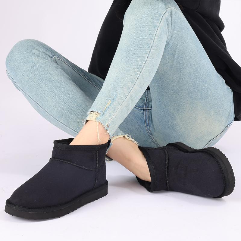 Fashion Smile New Women's Snow Boots Winter Simple Casual Solid Color Cotton Shoes Low-cut Thin Sole Thermal Shoes Gift Boots for Ladies