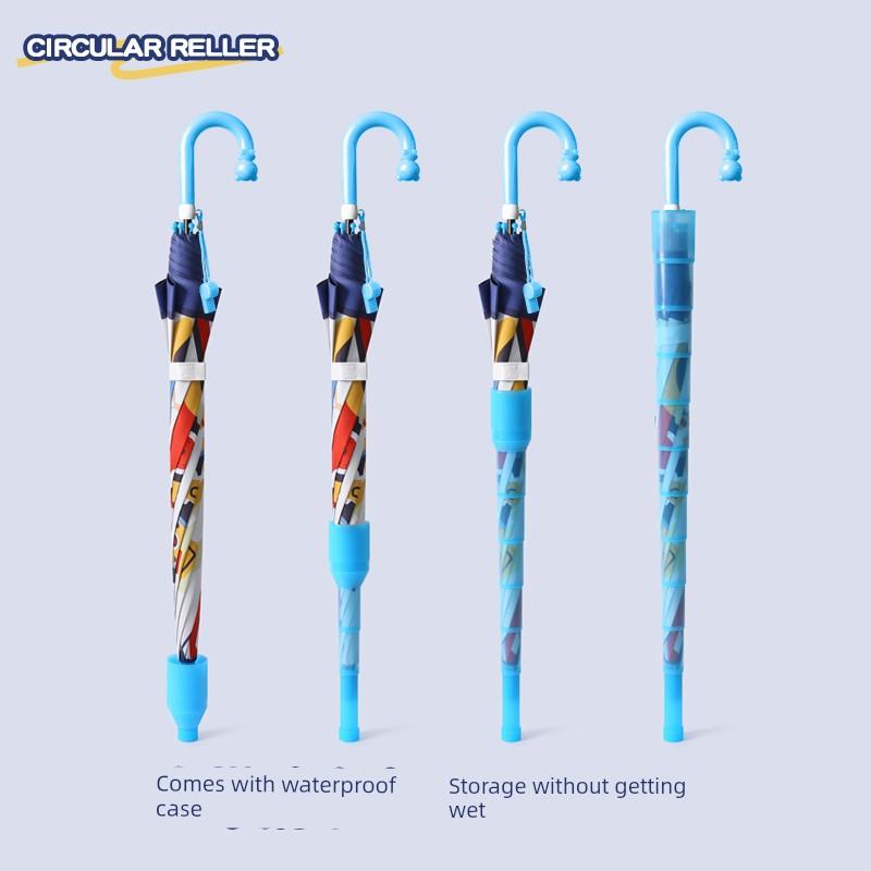 Cute Cartoon Children's Umbrella for Kindergarten and Elementary School Students, Boys and Girls, with Waterproof Cover, Dual-Use for Sun and Rain