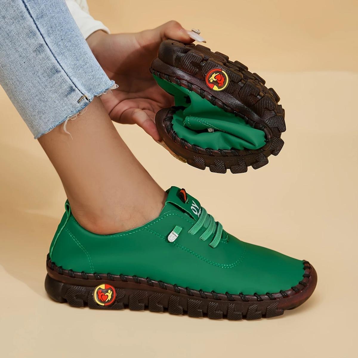 

Ручная прошивка, Женская обувь, Обувь на плоской подошве, Туфли-лодочки, Повседневная обувь, Износостойкая, Дышащая обувь 38 зелёный