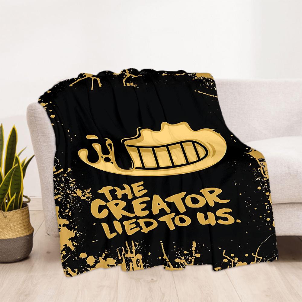 1PC Bendy and the Ink Machine Outdoor Flannel Throw Blanket - HD Printed Lightweight Soft Warm All-Season Blanket for Sofa, Bed, Travel, Camping 028
