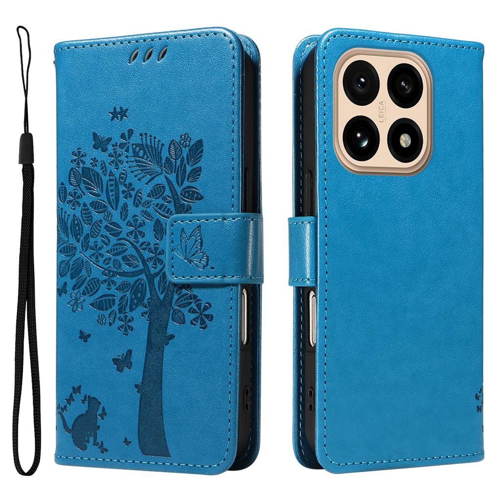 For Xiaomi 15T Phone Case with Stand Cat Tree Pattern Leather Wallet Mobile Cover