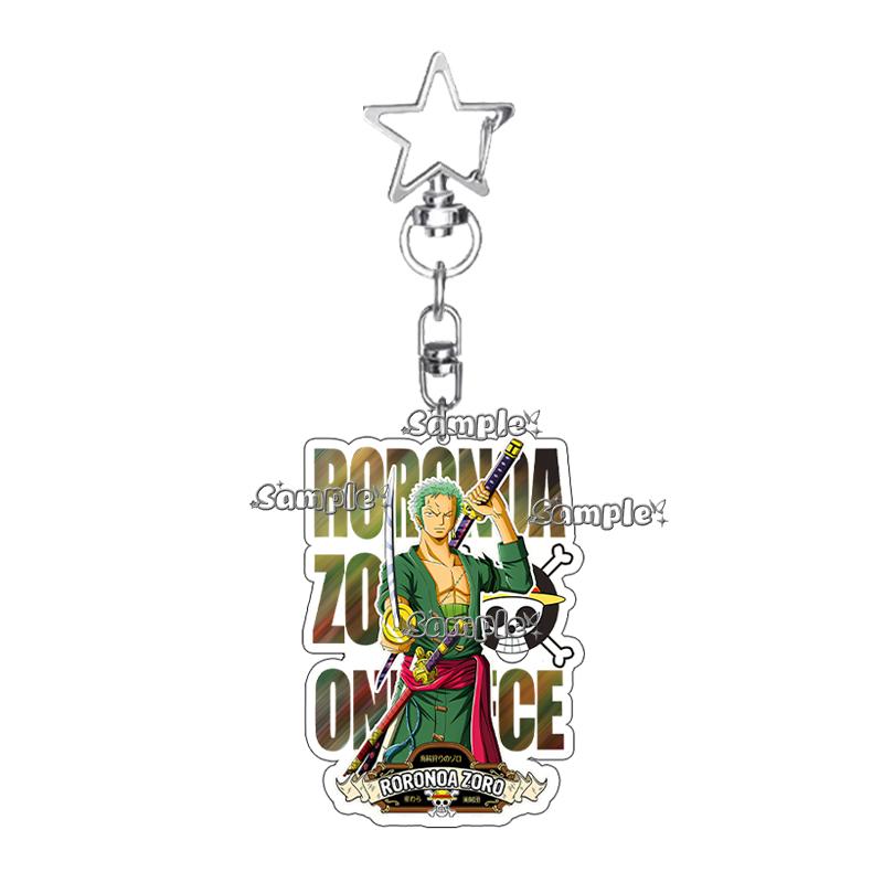Cartoon Zoro Usopp Luffy Anime Characters Acrylic Keychain Ornaments Fashion Cool Figure Charm Backpack Accessories Keyring Toys