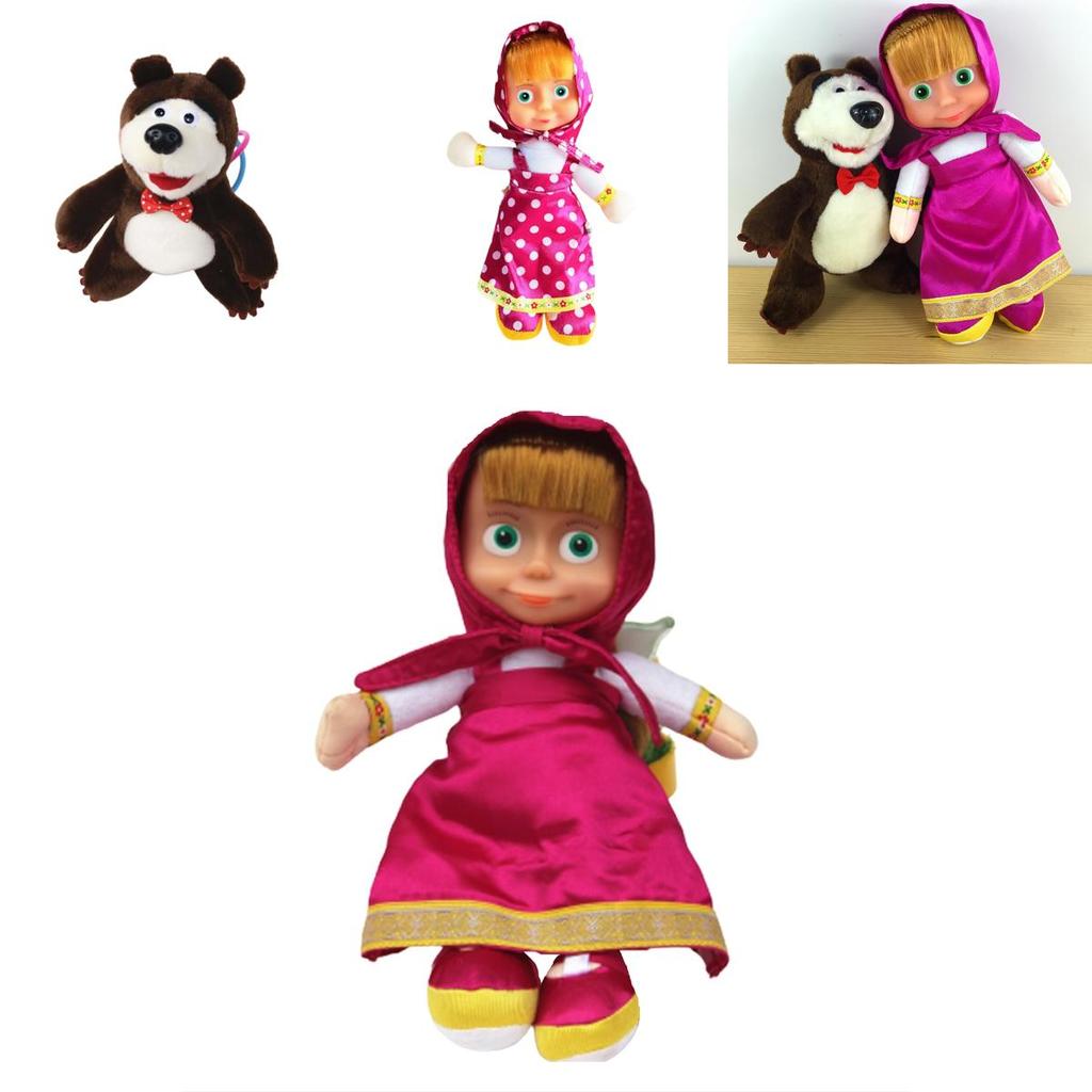 Mascha und der Bär Puppe mit großen Augen Perfekt für Abenteuerspielzeit