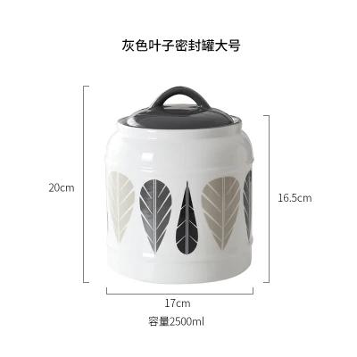 Large Capacity Ceramic Jar with Lid, Household Food Sealed Jar, Kitchen Storage, Coffee Bean Storage Container, Tea Box