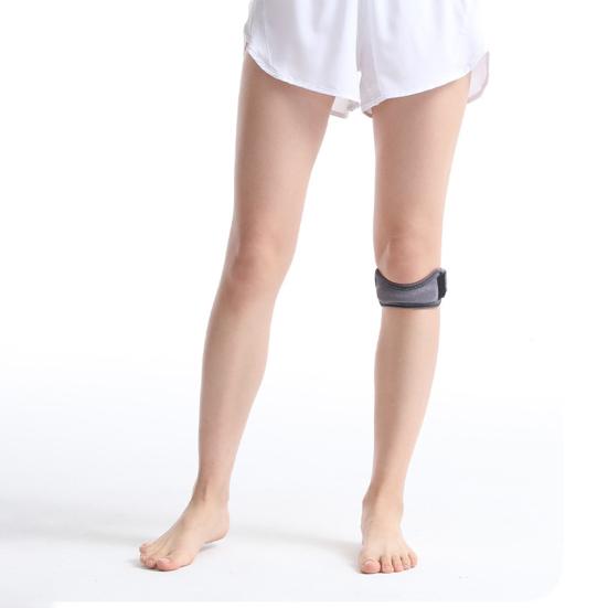 Patellar Tendon Support Strap with Silicone Pad, Cycling Running Fitness Sports Knee Brace, Adjustable Pain Relief Knee Stabilizer Strap for Men