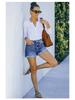 Women's Ripped Rolled Hem High-Elasticity Denim Shorts - Light & Dark Colors (2021)