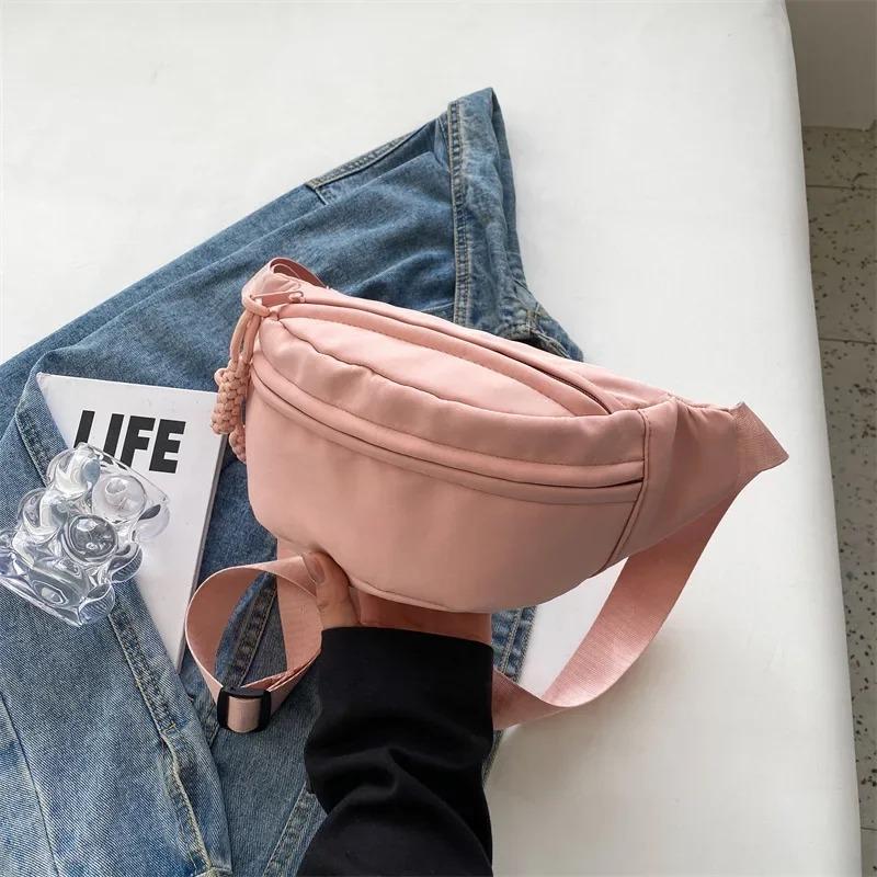 Chest Bags Banana Bag for Women Crossbody Waist Pack Canvas Running Waist Bag Casual Shopping Pack Half Moon Belt Large Capacity