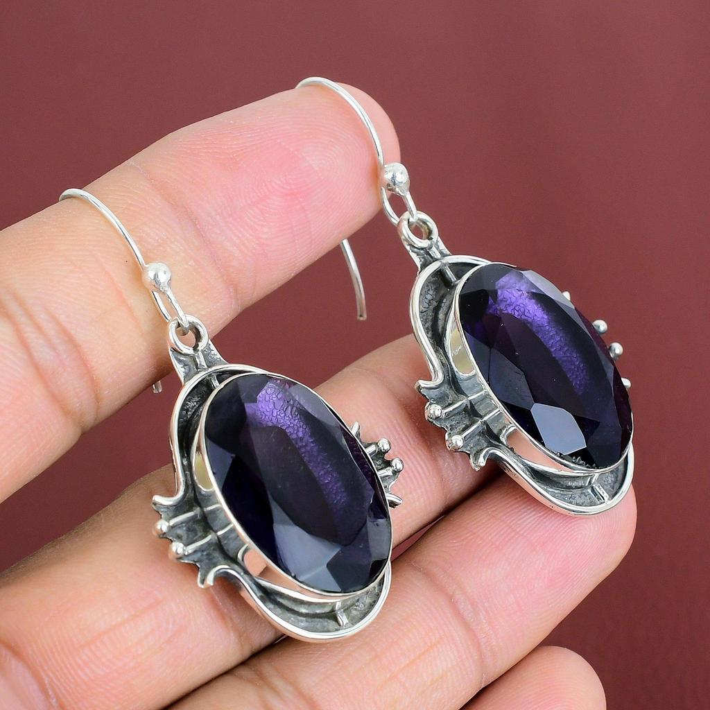 Faceted African Amethyst Earring 925 Sterling Silver Earrings Handmade Gemstone Earring Dainty Earring African Amethyst Jewelry Gift For Her