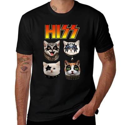 Hiss Funny Cats T-Shirt Anime T Shirts Oversize T Shirt Man Plain T-Shirt