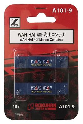 Rokuhan Z Gauge WAN HAI 40ft Shipping Container A101-9 (2 Pieces)