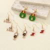 Alloy Oil Dripping Cartoon Seahorse Earrings Christmas Series Exquisite Cute Oil Dripping Christmas Stockings Christmas Elk