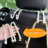 Car Rear Seat Hook White Pearl Hanger Car Hook Half Open Design Auto Hook Stainless Steel Car Seat Headrest Hooks Car Accessorie