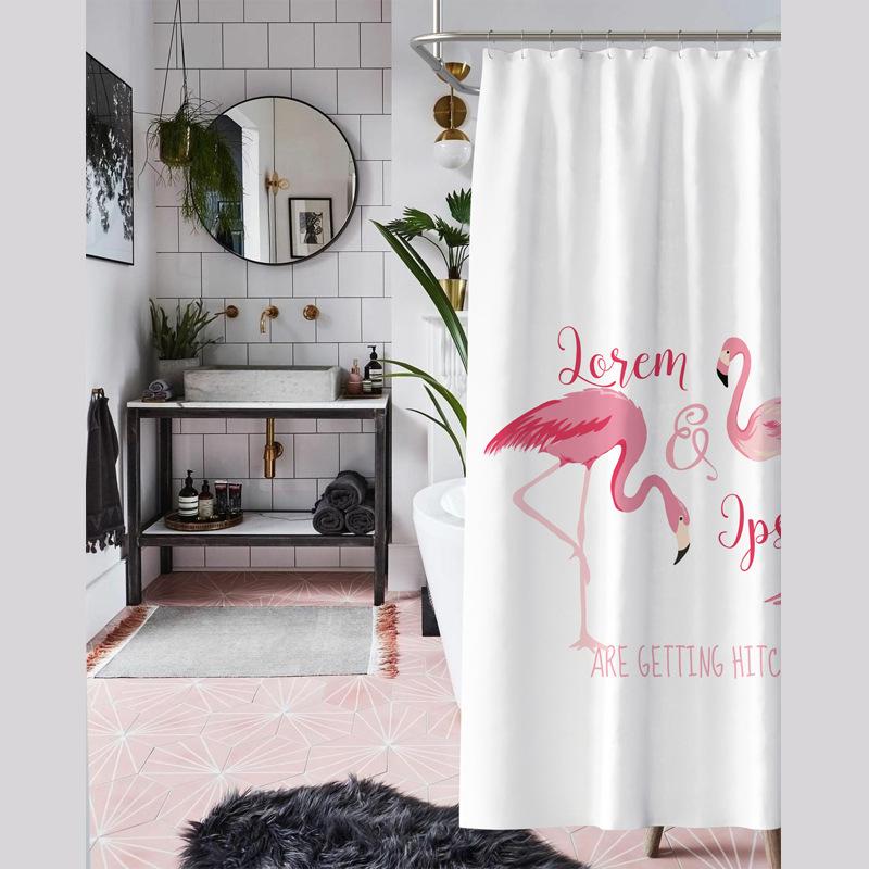 Bathroom Thickened Waterproof Curtain Mildew Proof Shower Curtain Shower Partition Curtain Shower Curtain Bathroom Curtain Free Perforation