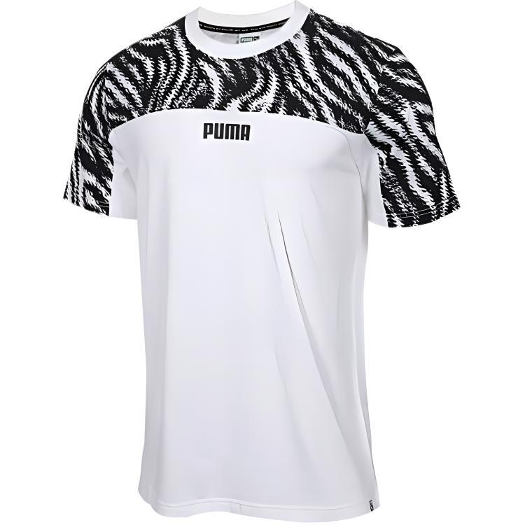PUMA Pattern Breathable Colorblock Short Sleeve Black Men s 579508-02 L