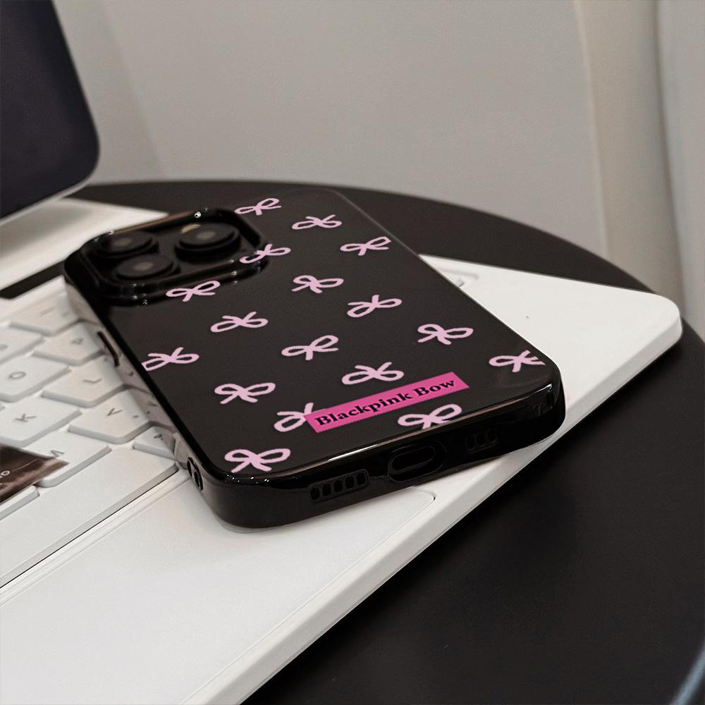 Umělecký růžový pouzdro s mašlí pro iPhone 17 iPhone 17 Pro Max