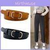 Trendy Women's Pu Leather Belt Soft Adjustable No Hole Design Perfect For Denim