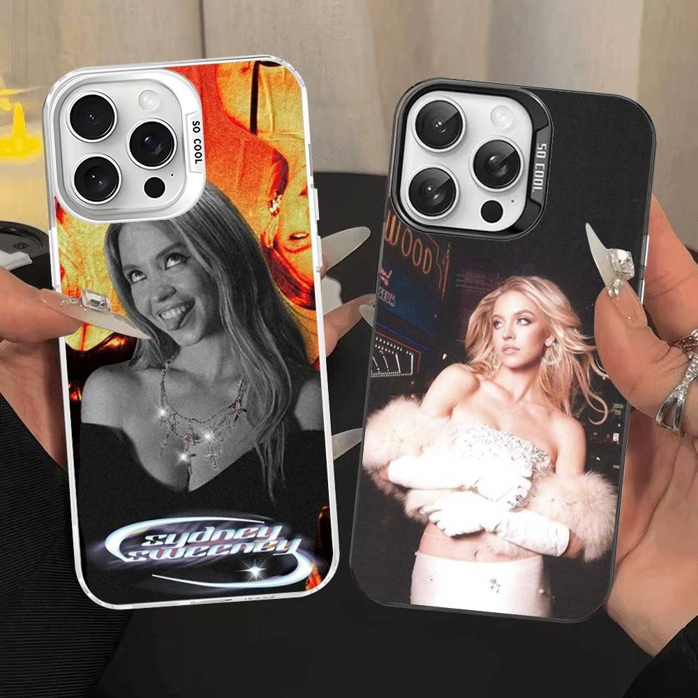 Singer Sydney S-Sweeney Phone Case For IPhone 17 16 15 14 13 12 11 Pro Max Plus Color Silver Cover