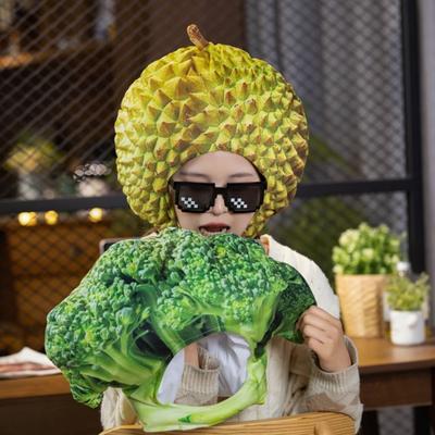 Headwear Funny Simulation Durian Hat Soft Comfortable Durian Headgear Unique Cartoon Hat Cosplay Costume