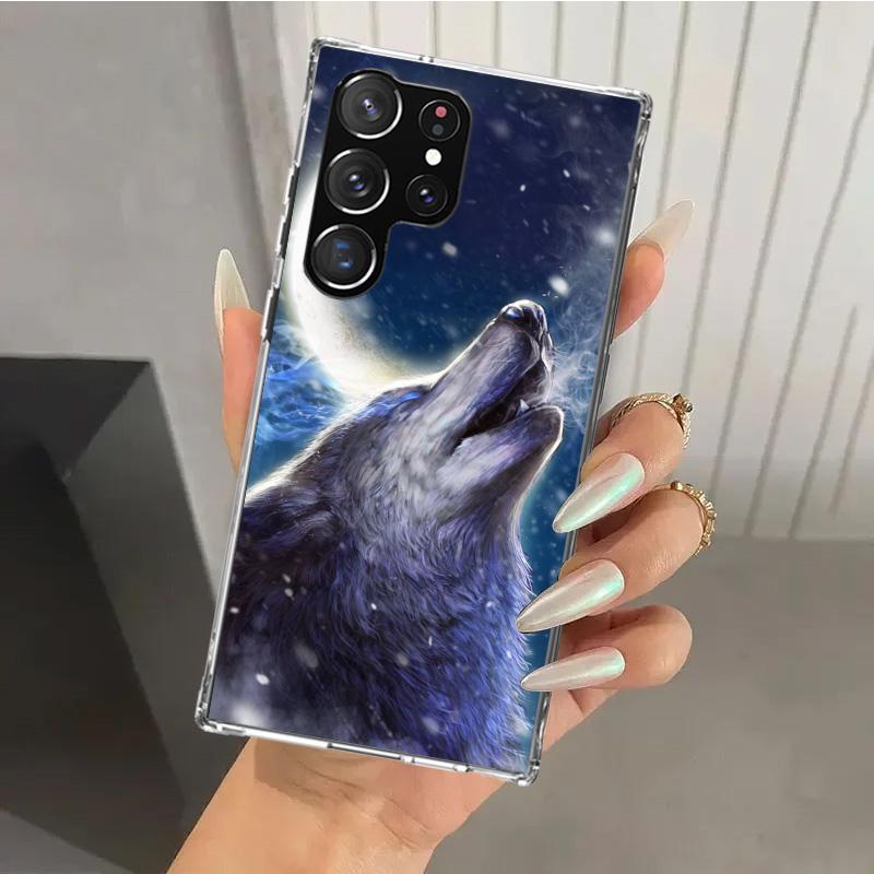 Wütendes Tier Wolf Wild Handyhülle für Samsung Galaxy S26 S24 S23 Ultra S25 Edge S22 S21 Plus S20 FE + Weiche Druckschale Funda G