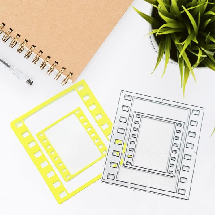 Rectangle Movie Frame Metal Die Cuts Delicate Embossing Script Dies Stencils