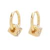 Diamond-Studded Rubik's Cube Earrings - Geometric Korean Design, Luxury Women’s Niche Accessory