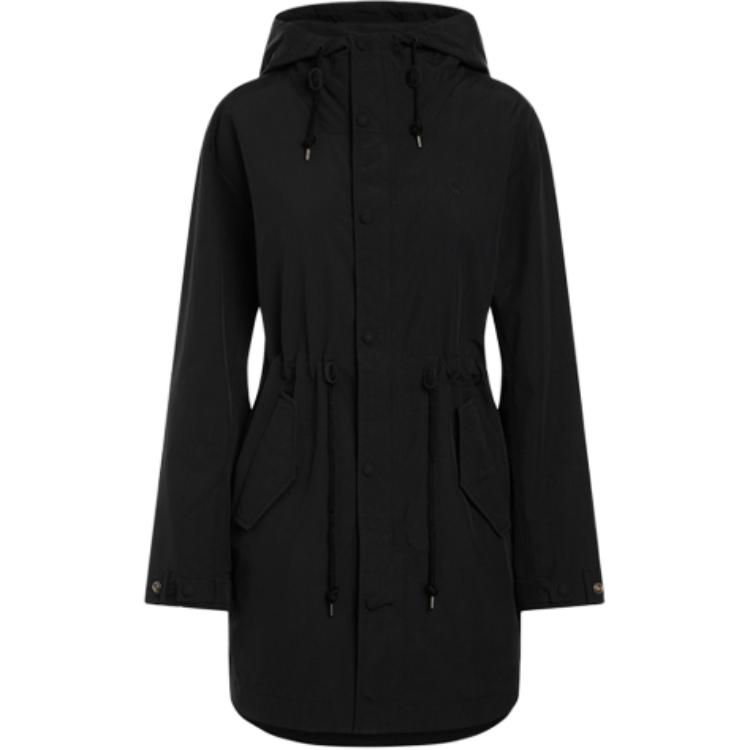 

Polo Ralph Lauren Solid Color Drawstring Waist Hooded Jacket Women outerwear Black WMPOOTWN5A20015-001 XS