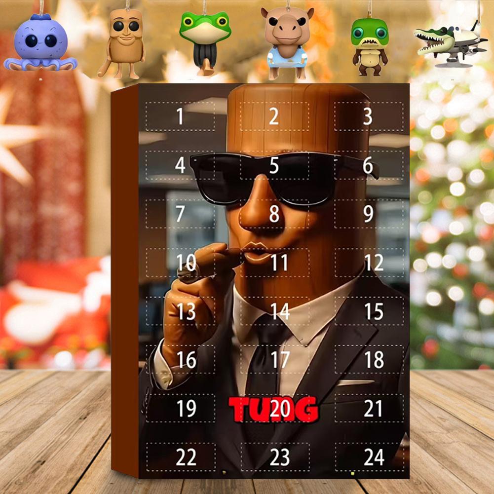 24PCS Italian Brainrot Tung Sahur Character Acrylic Stick Figure Model Blind Boxes Tralalero 2D flate Acrylic Keychain Model