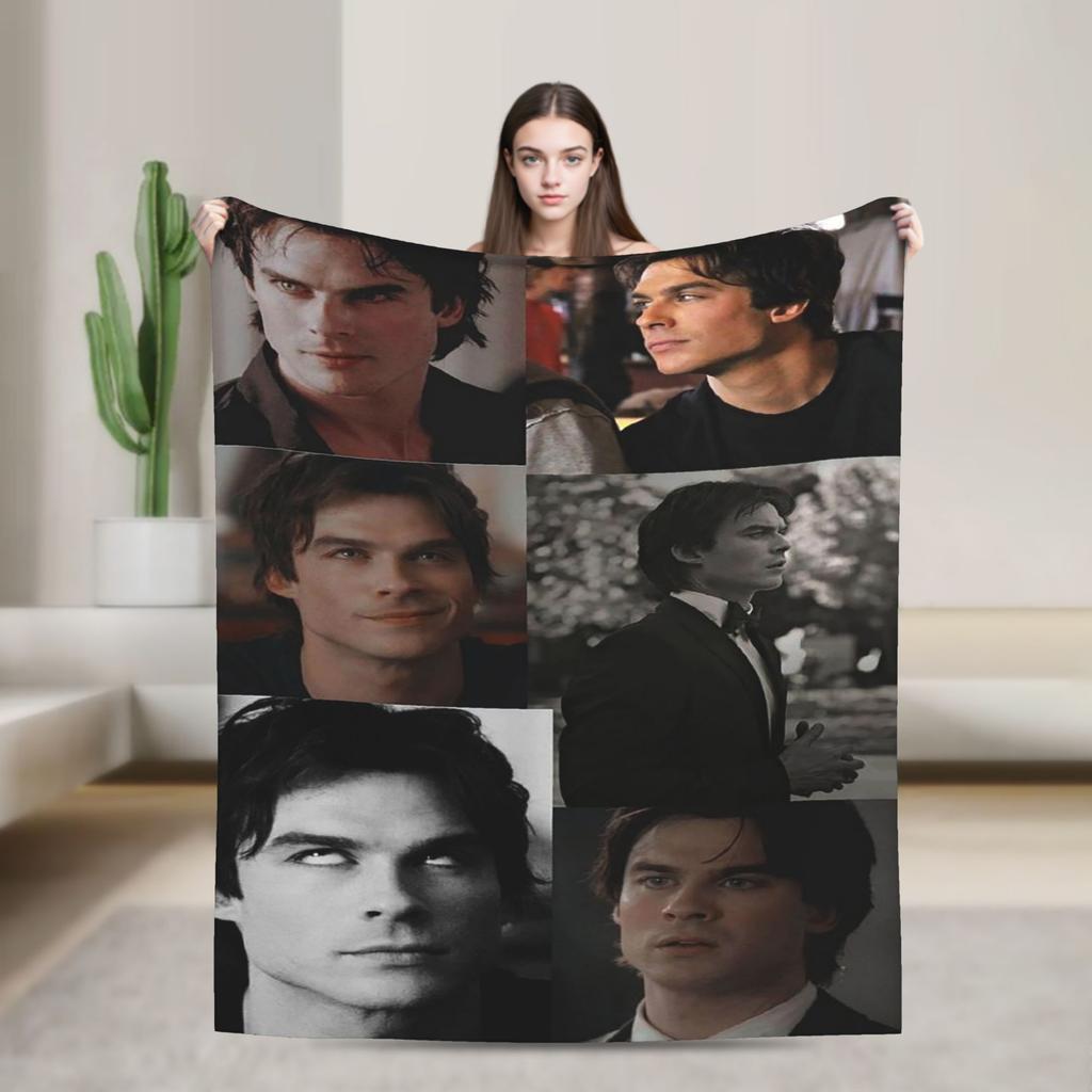 Coperta The Vampire Diaries Flanella Decorazione Dramma Horror Dark fantasy Coperte da Divano per Letto Viaggio Copriletti