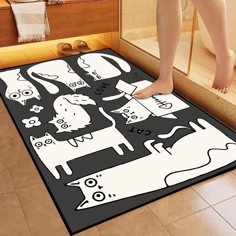 Customized Cartoon Patterns Soft Diatom Mud Non Slip Bath Mat Bathroom Rugs