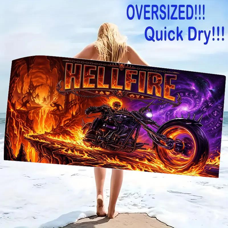 Horseman of Hell Print Beach Towel, Large Soft Quick Dry Towel for Beach Camping Swimming