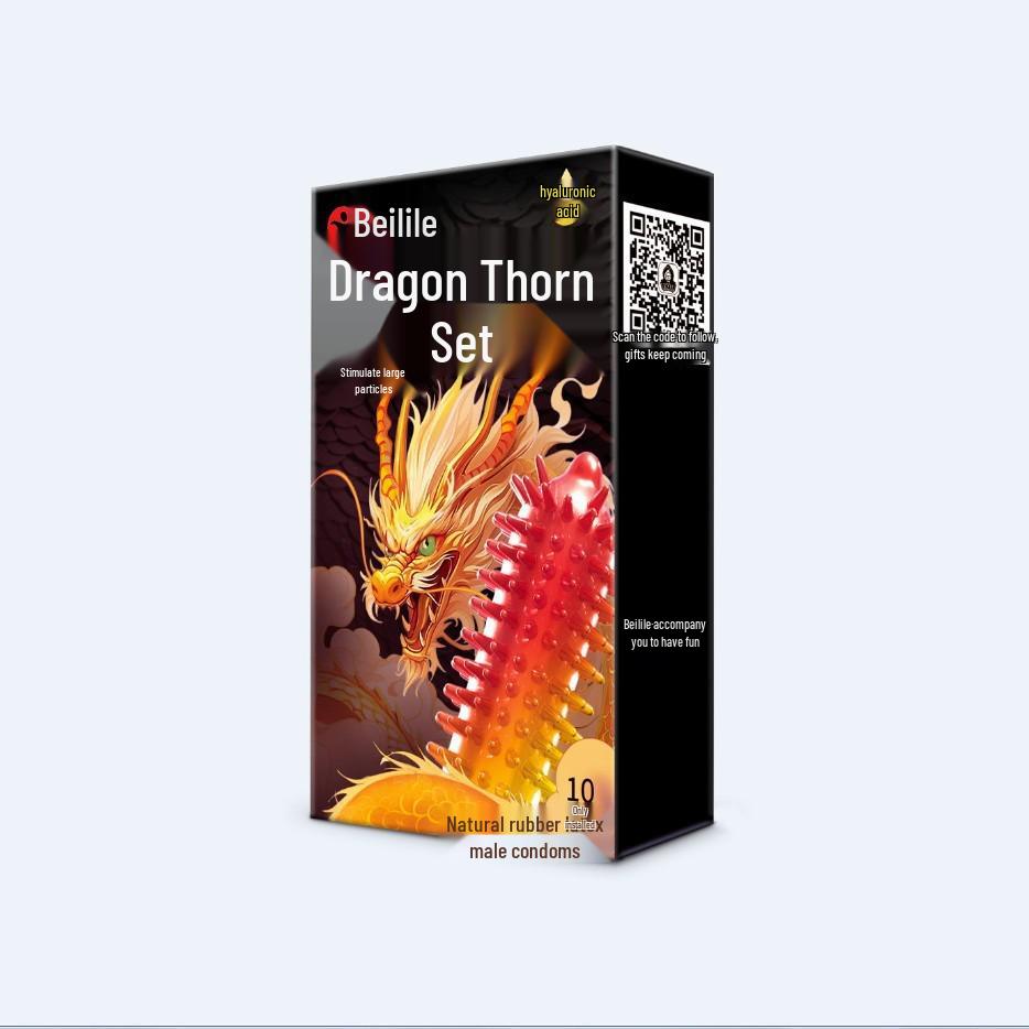 Bailile Wolf Tooth Spiked Condoms - Large Particles, 3 or 10 Pack, Adult Erotic Product