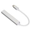 USB C Hub 4 in 1 Type C to USB 2.0 USB 3.0 Mini Portable Silver Docking Station for Desktop Laptop