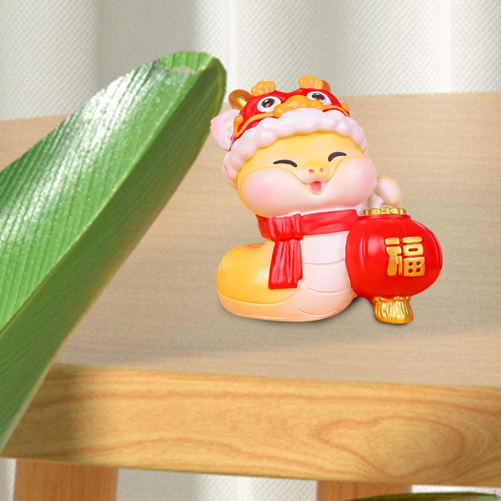Cute Snake Statue Chinese Year Decor Artificial Ornament Tabletop Centerpiece Spring Festival
