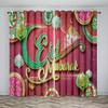 Islamic Traditional Festivals Eid Decorative Curtains 2 Panel Deluxe Living Room Bedroom Window Decorative Curtains