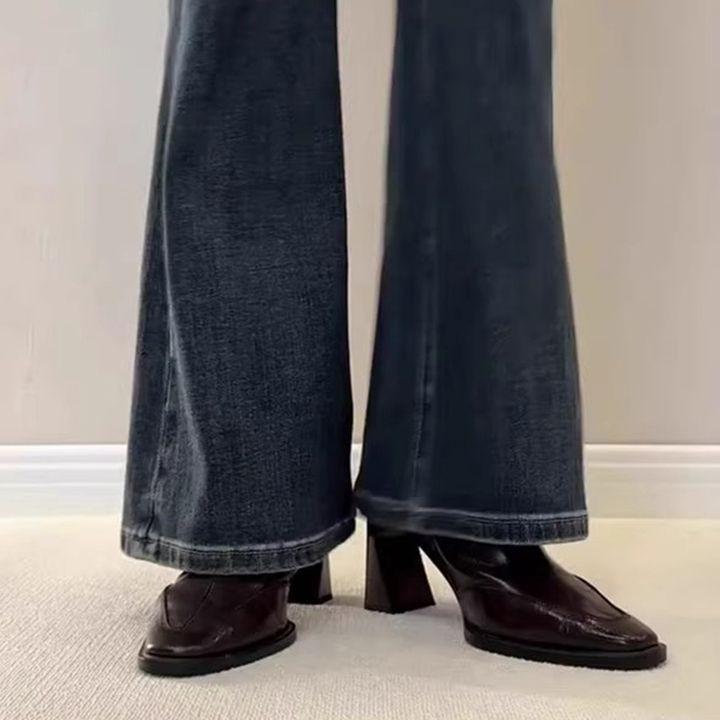 2025 new thick heel short boots pointed rear zipper elastic retro fashion high heel and bare boots pointed thin boots