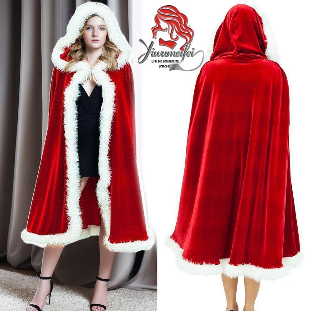 Adult Little Red Riding Hood Christmas Cape for Stage Performance or Party